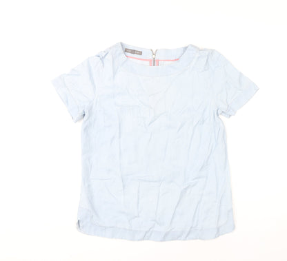 Laura Ashley Women's Blue Blouse UK 12 Casual Short Sleeve