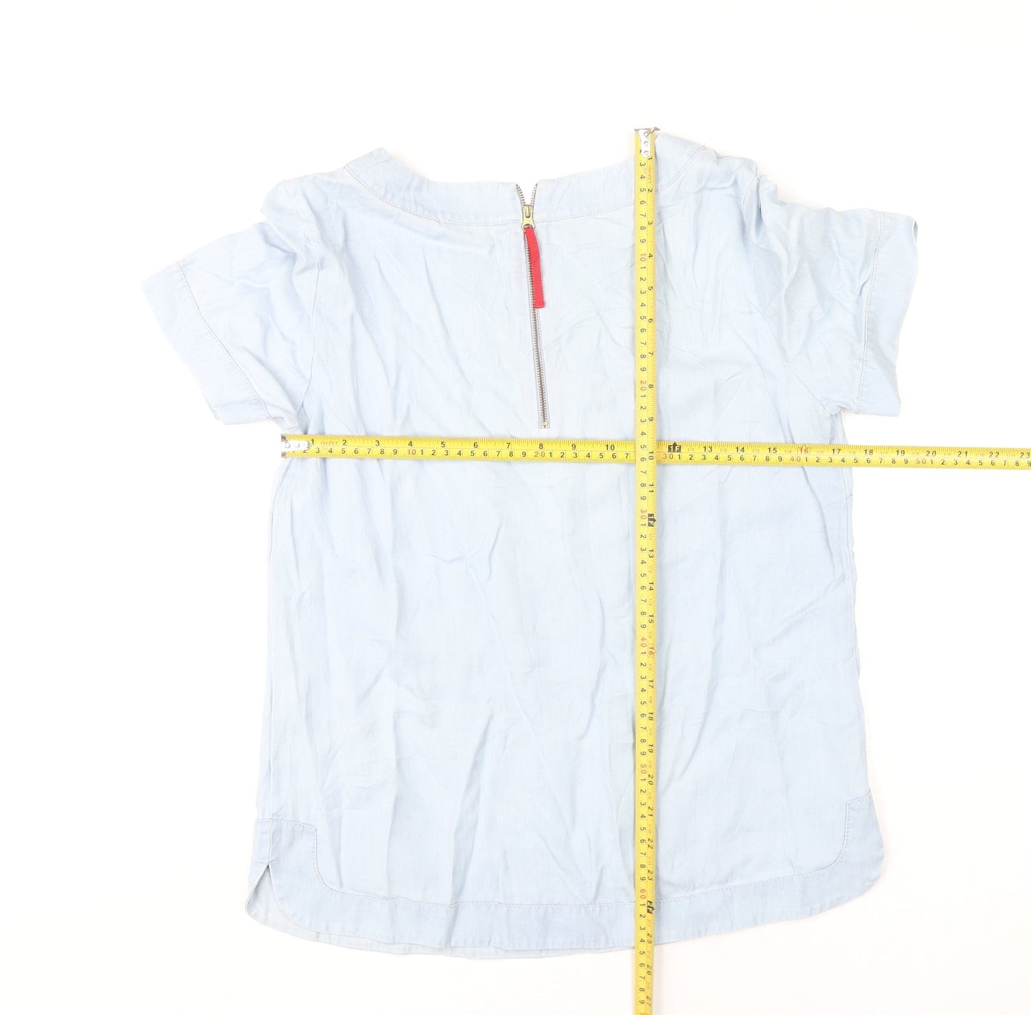 Laura Ashley Women's Blue Blouse UK 12 Casual Short Sleeve