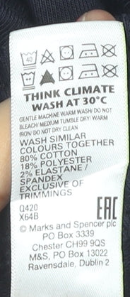 Marks and Spencer Men's Blue Regular Trousers XL