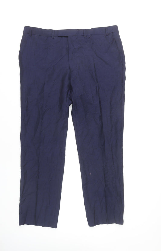 Marks and Spencer Men's Blue Wool Trousers 38