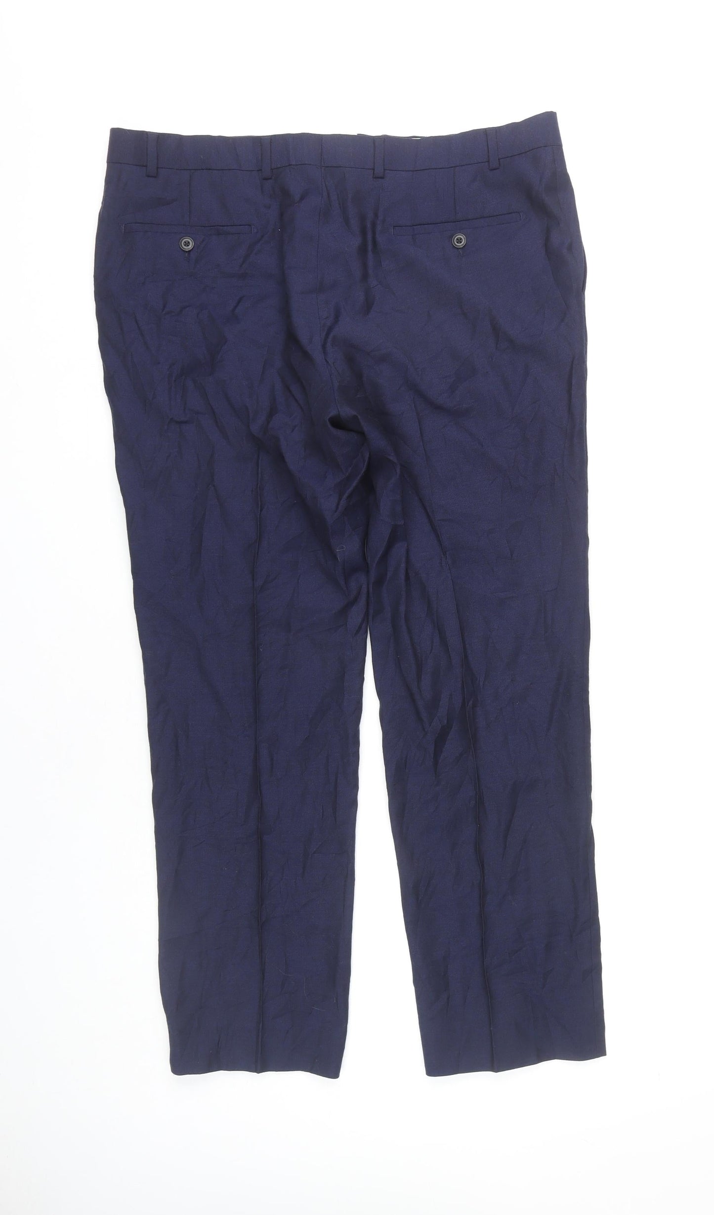 Marks and Spencer Men's Blue Wool Trousers 38