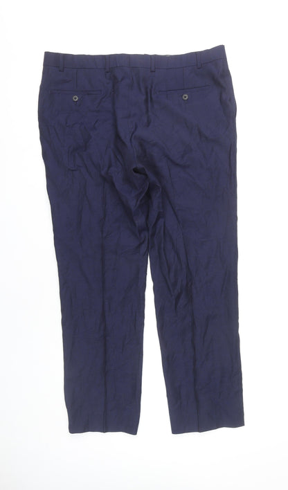 Marks and Spencer Men's Blue Wool Trousers 38