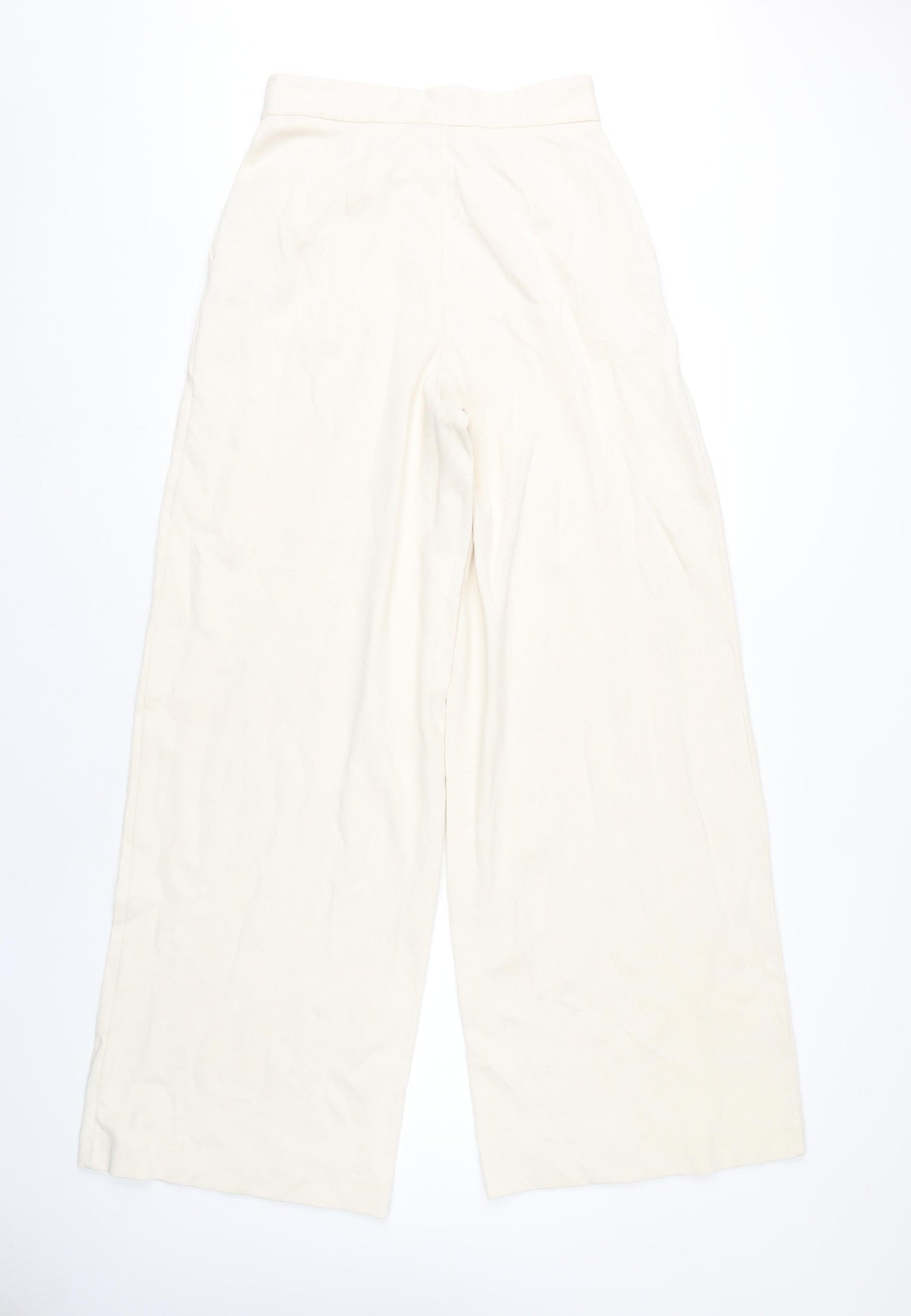 Womens UK Size 10 ASOS Regular Fit Wide-Leg Ivory Trousers