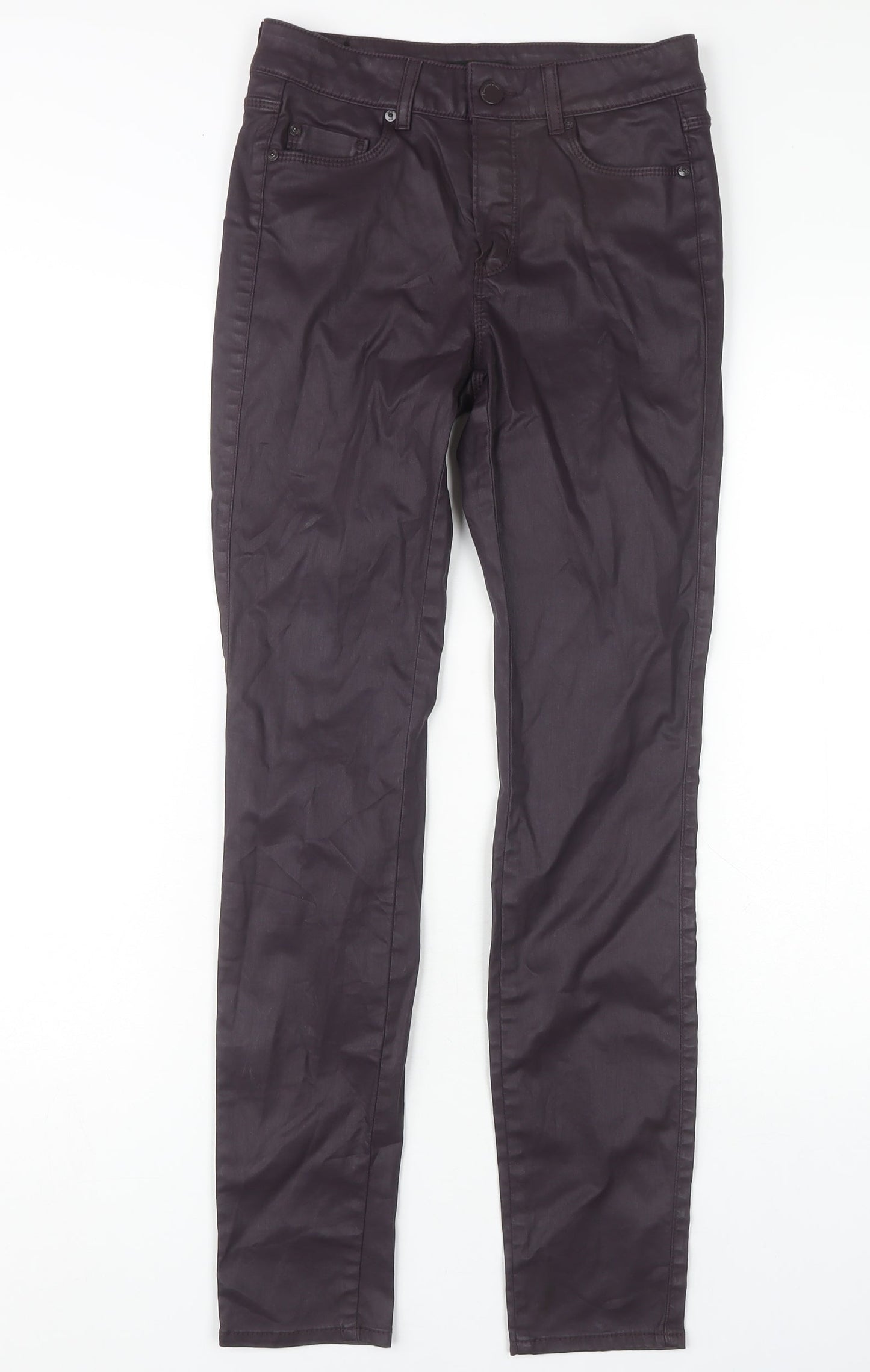 Massimo Dutti Women's Purple Slim Fit Trousers Size 6
