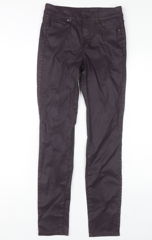 Massimo Dutti Women's Purple Slim Fit Trousers Size 6