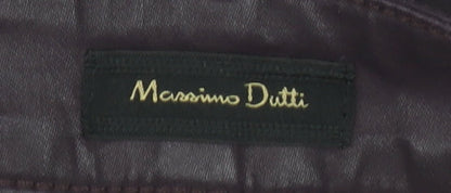 Massimo Dutti Women's Purple Slim Fit Trousers Size 6
