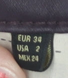 Massimo Dutti Women's Purple Slim Fit Trousers Size 6