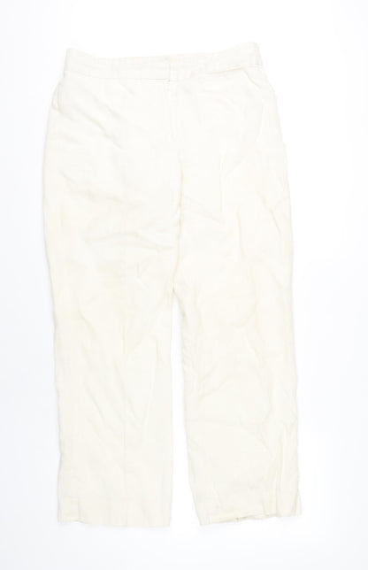 Brooks Brothers Women's Ivory Linen Trousers, Size L