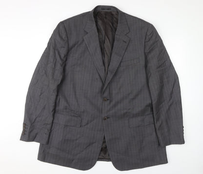 Brook Taverner Men's Grey Wool Blazer 4XL Long