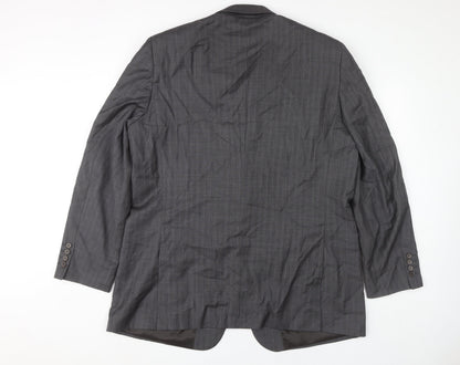 Brook Taverner Men's Grey Wool Blazer 4XL Long