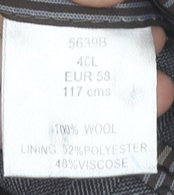 Brook Taverner Men's Grey Wool Blazer 4XL Long