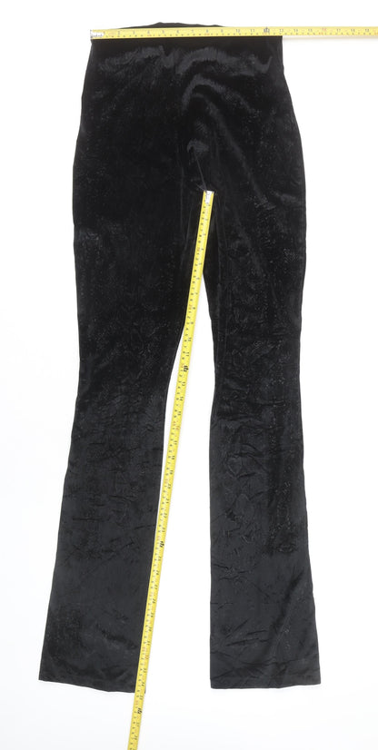 Womens UK Size L Zara Regular Fit Casual Black Trousers