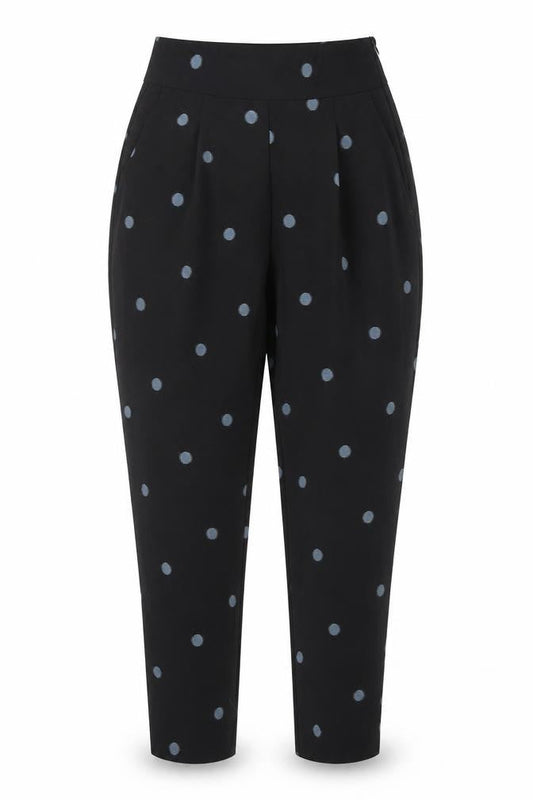 Womens UK Size 10 Zara Regular Fit Cropped Black Trousers