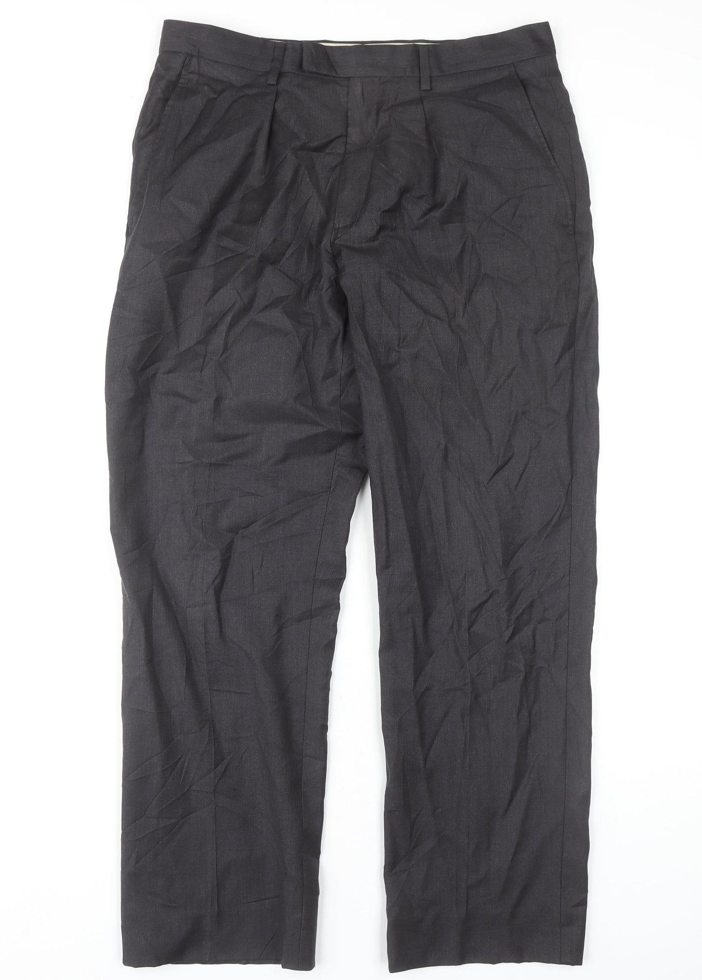 T.M. Lewin Men's Black Wool Dress Pants, Size L