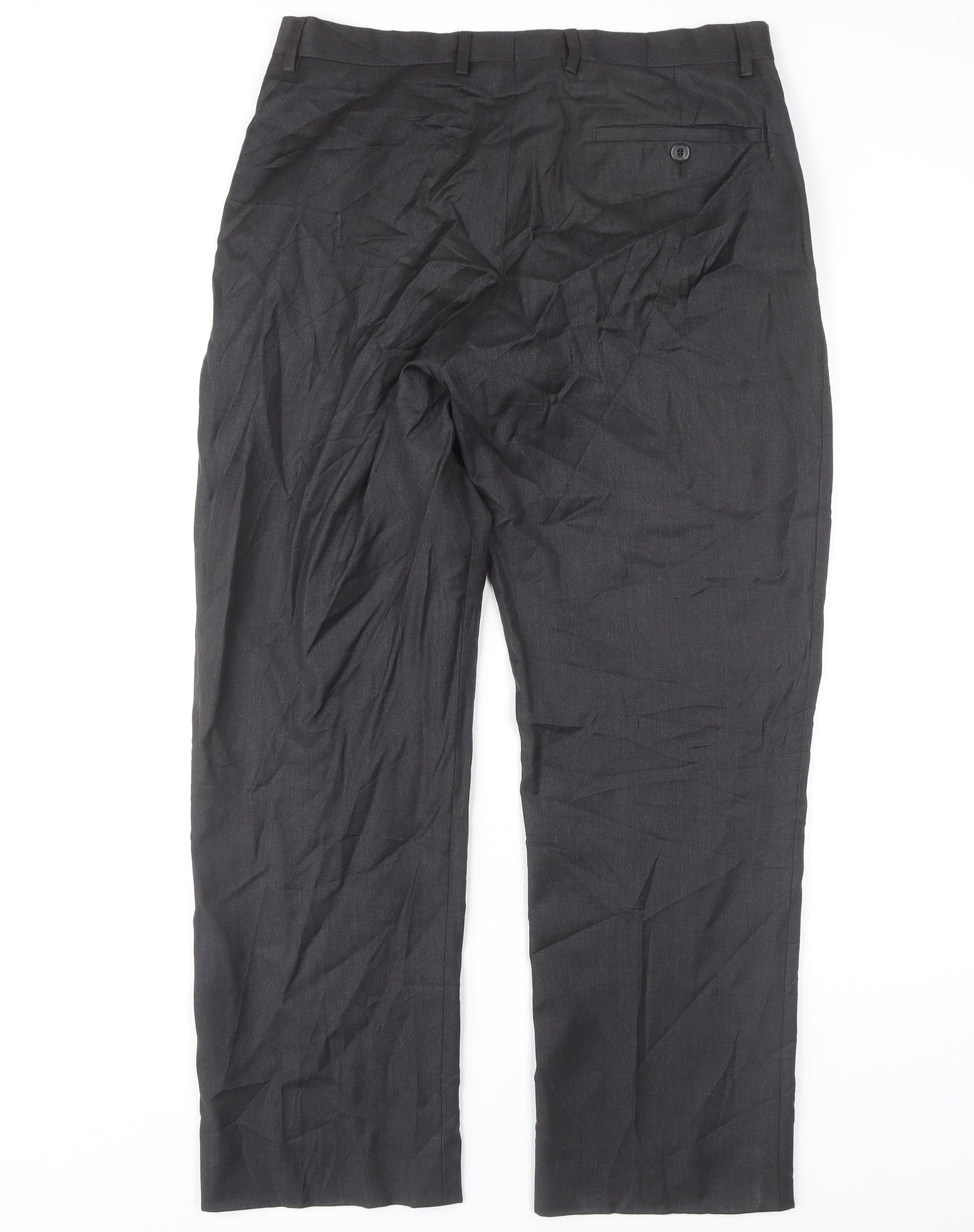 T.M. Lewin Men's Black Wool Dress Pants, Size L