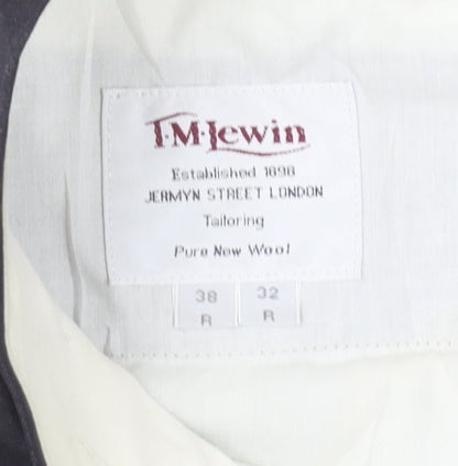 T.M. Lewin Men's Black Wool Dress Pants, Size L