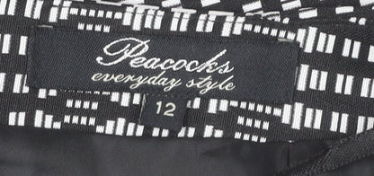 Peacocks Women's Black Geometric Pencil Skirt Size 12