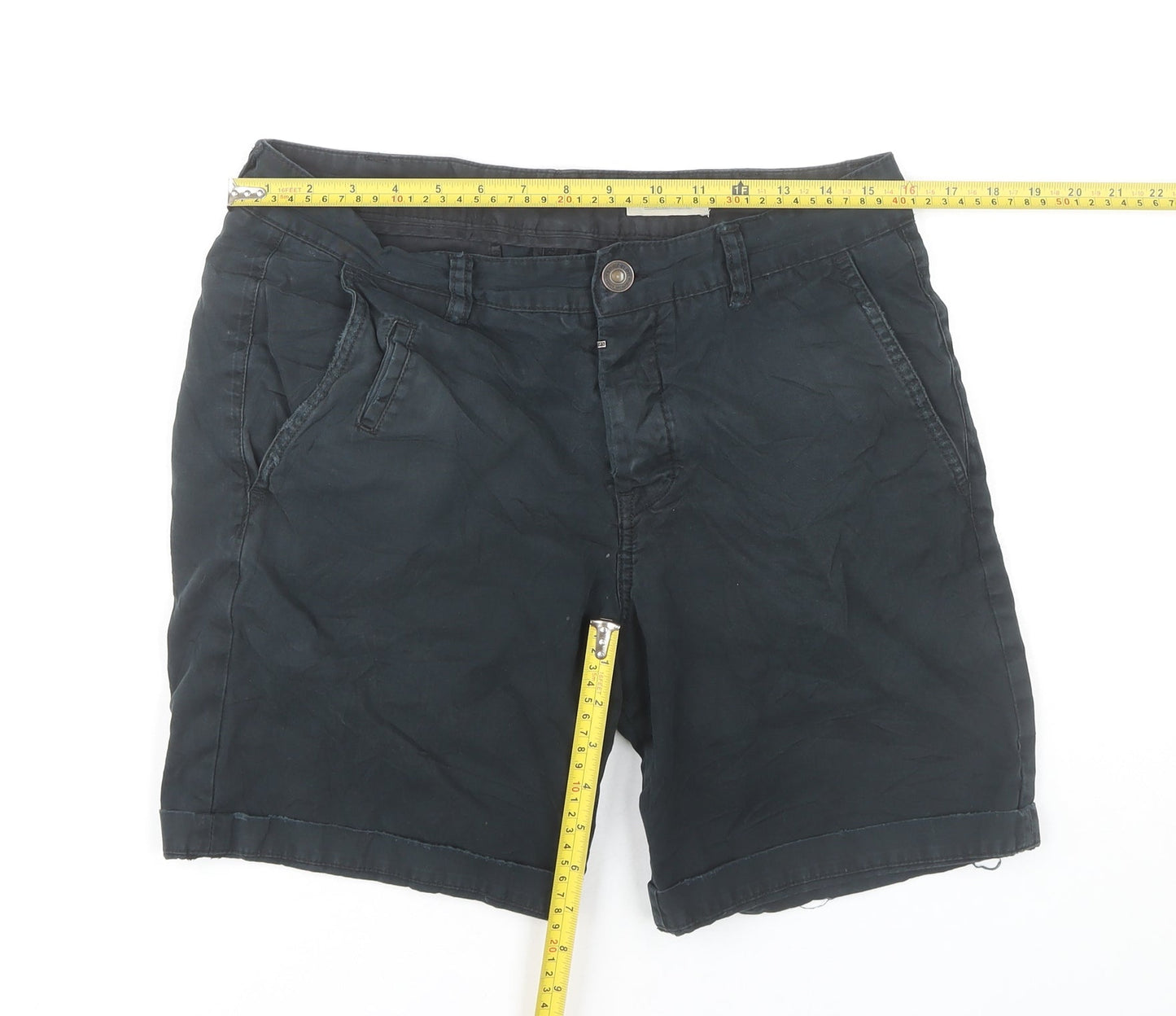 AllSaints Men's Black Chino Shorts Size 40 Regular Fit