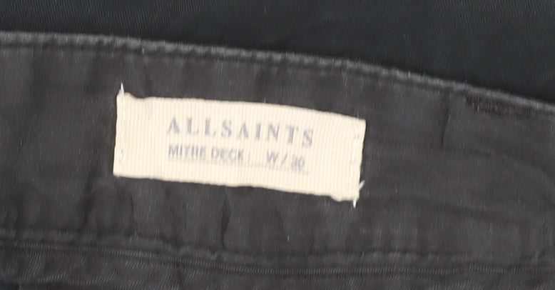 AllSaints Men's Black Chino Shorts Size 40 Regular Fit