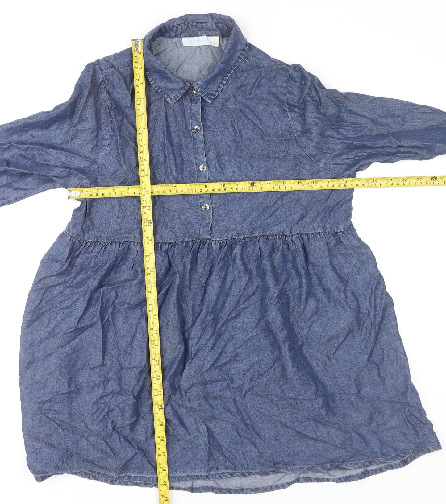 Womens UK Size M JoJo Maman Bébé Blue Tunic Blouse