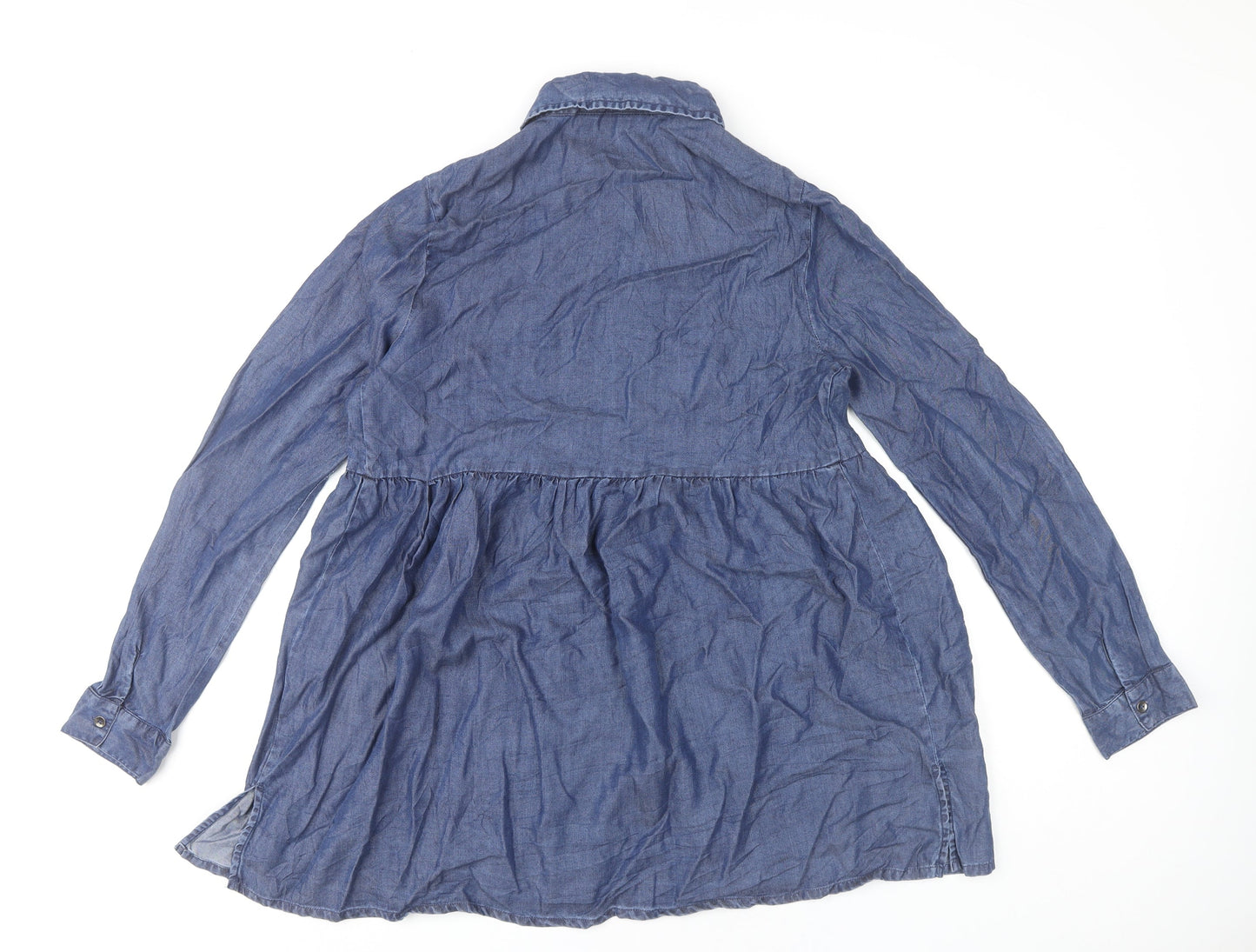 Womens UK Size M JoJo Maman Bébé Blue Tunic Blouse