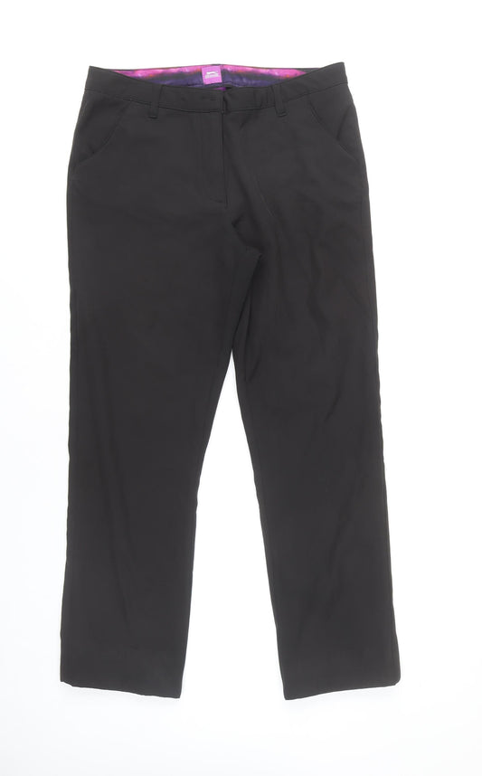 Womens UK Size 12 Slazenger Regular Fit Casual Workwear Black Trousers