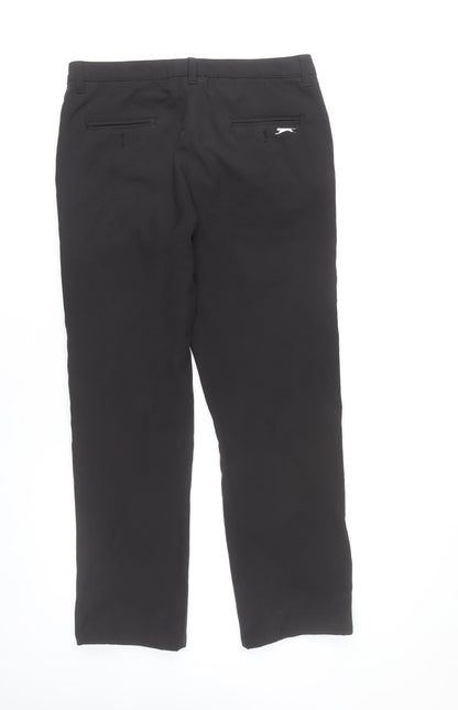 Womens UK Size 12 Slazenger Regular Fit Casual Workwear Black Trousers