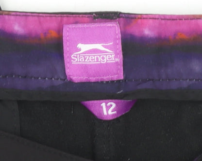 Womens UK Size 12 Slazenger Regular Fit Casual Workwear Black Trousers
