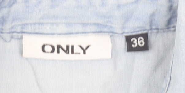 Womens UK Size 8 Only Blue Basic Button-Up