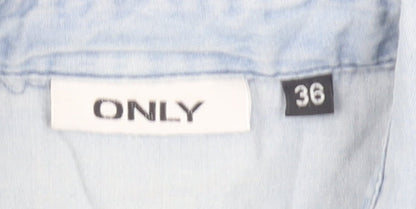 Womens UK Size 8 Only Blue Basic Button-Up