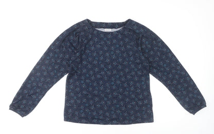 Damart Women's Blue Geometric Blouse Size 10