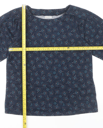 Damart Women's Blue Geometric Blouse Size 10