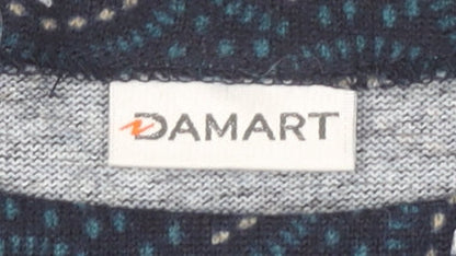 Damart Women's Blue Geometric Blouse Size 10