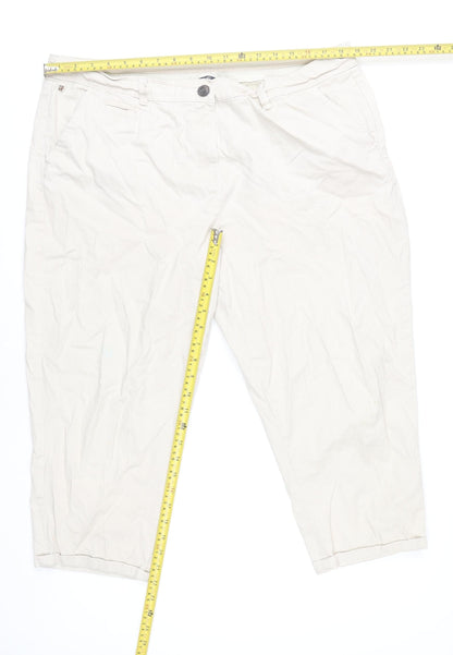 Womens UK Size 16 Maine New England Regular Fit Cropped White Trousers