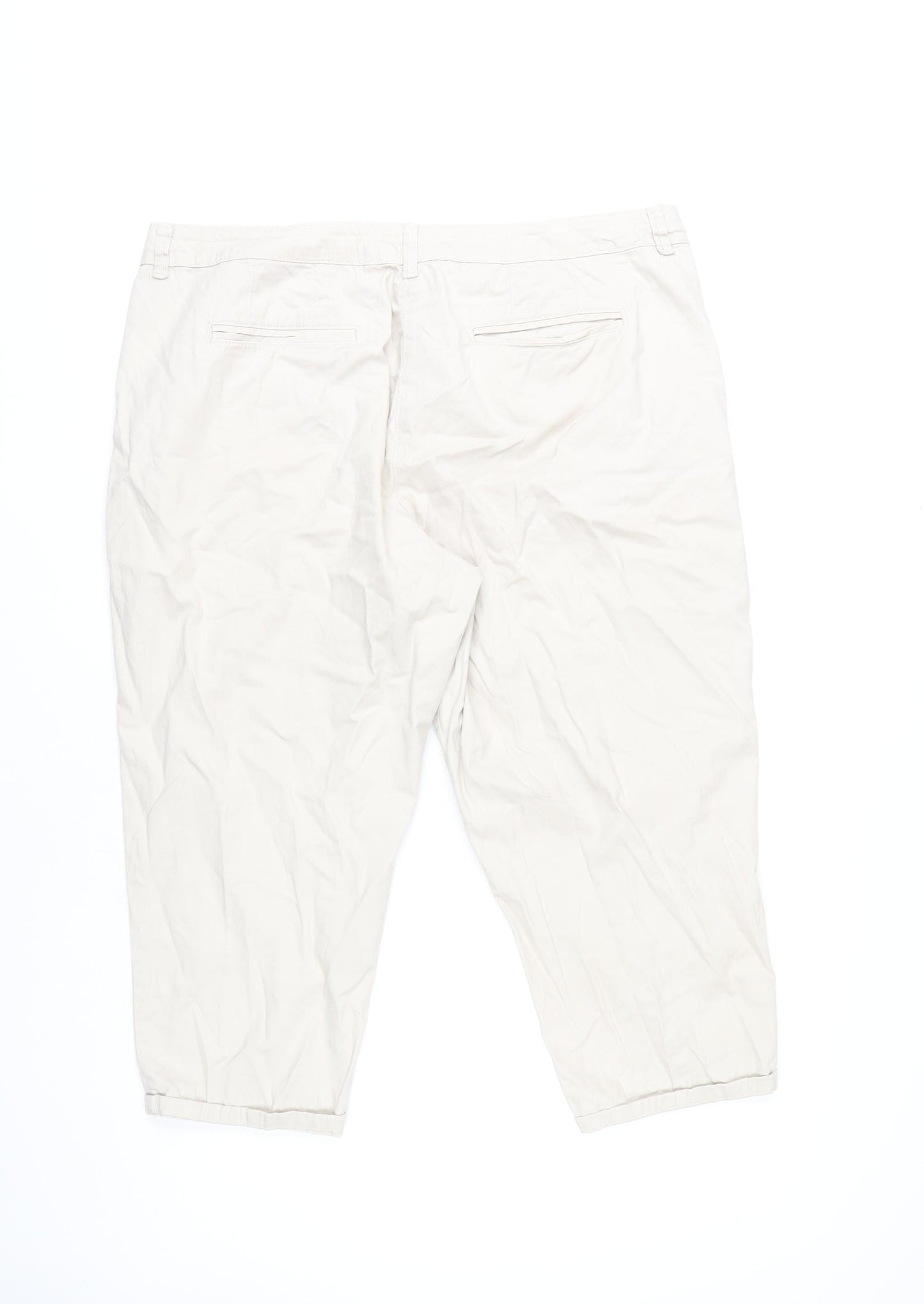 Womens UK Size 16 Maine New England Regular Fit Cropped White Trousers