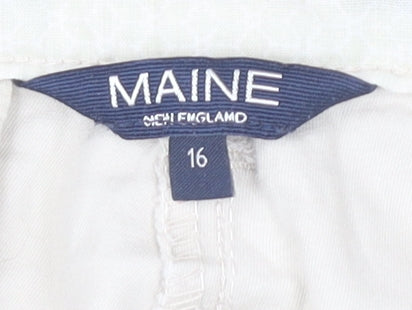 Womens UK Size 16 Maine New England Regular Fit Cropped White Trousers