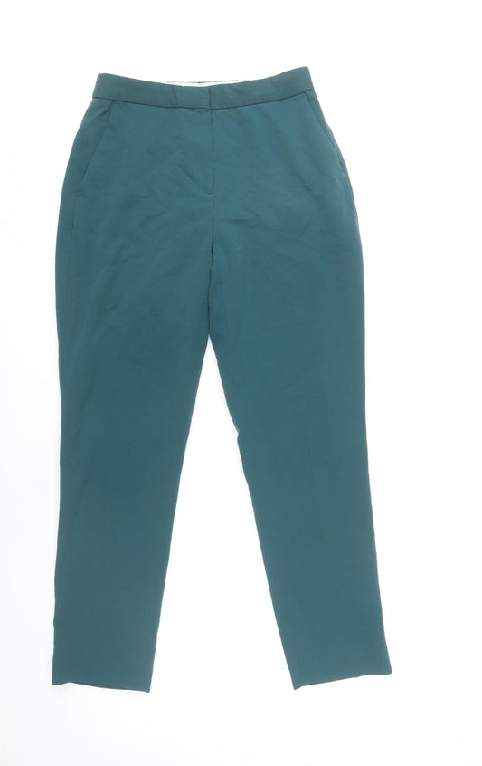 Topshop Women's Green Straight Trousers Size 8