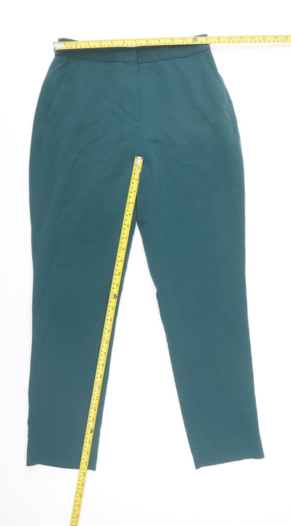 Topshop Women's Green Straight Trousers Size 8
