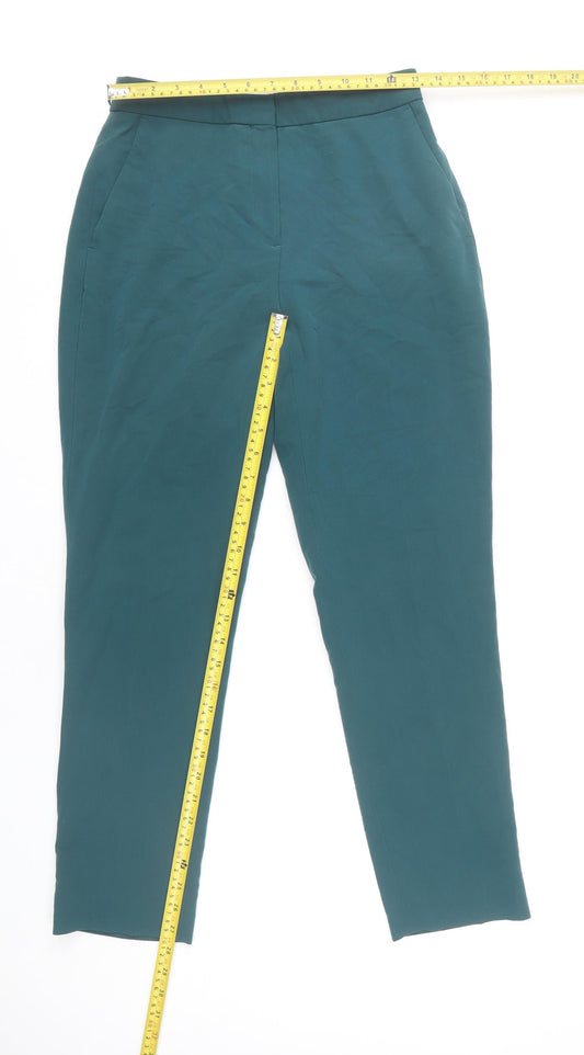 Topshop Women's Green Straight Trousers Size 8