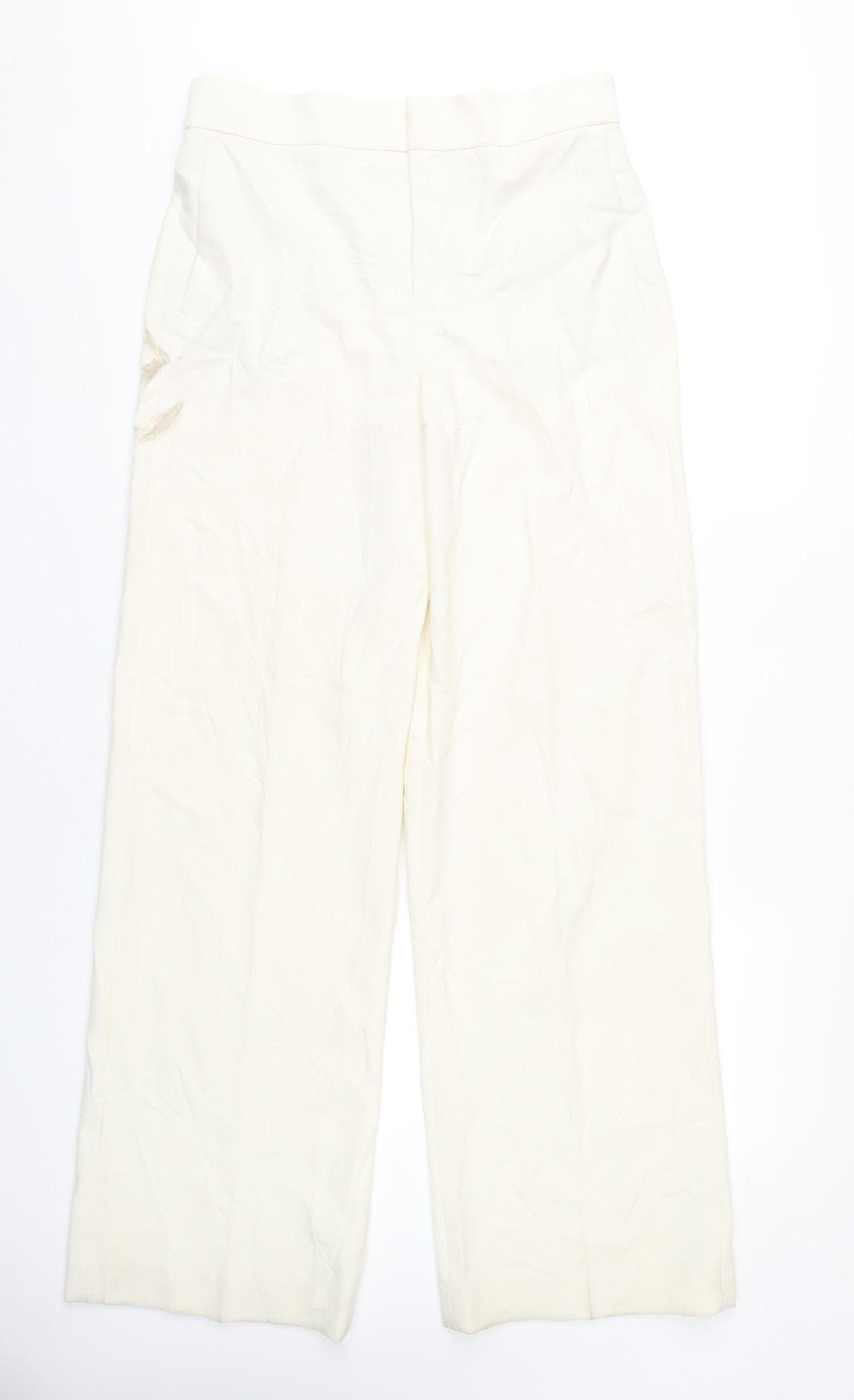 Womens UK Size 12 Zara Regular Fit Business Casual Ivory Trousers