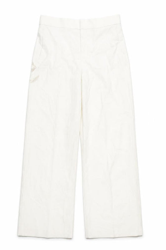 Womens UK Size 12 Zara Regular Fit Business Casual Ivory Trousers