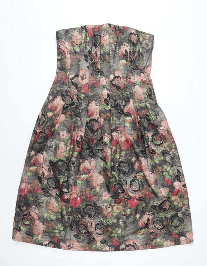 F&F Women's Floral A-Line Dress Size 12 Multicoloured