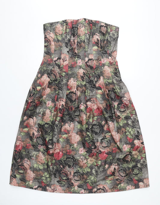 F&F Women's Floral A-Line Dress Size 12 Multicoloured