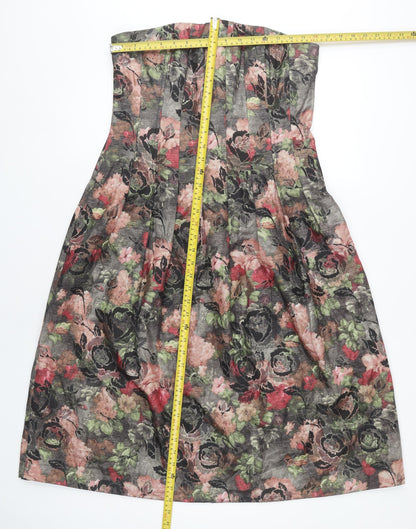 F&F Women's Floral A-Line Dress Size 12 Multicoloured