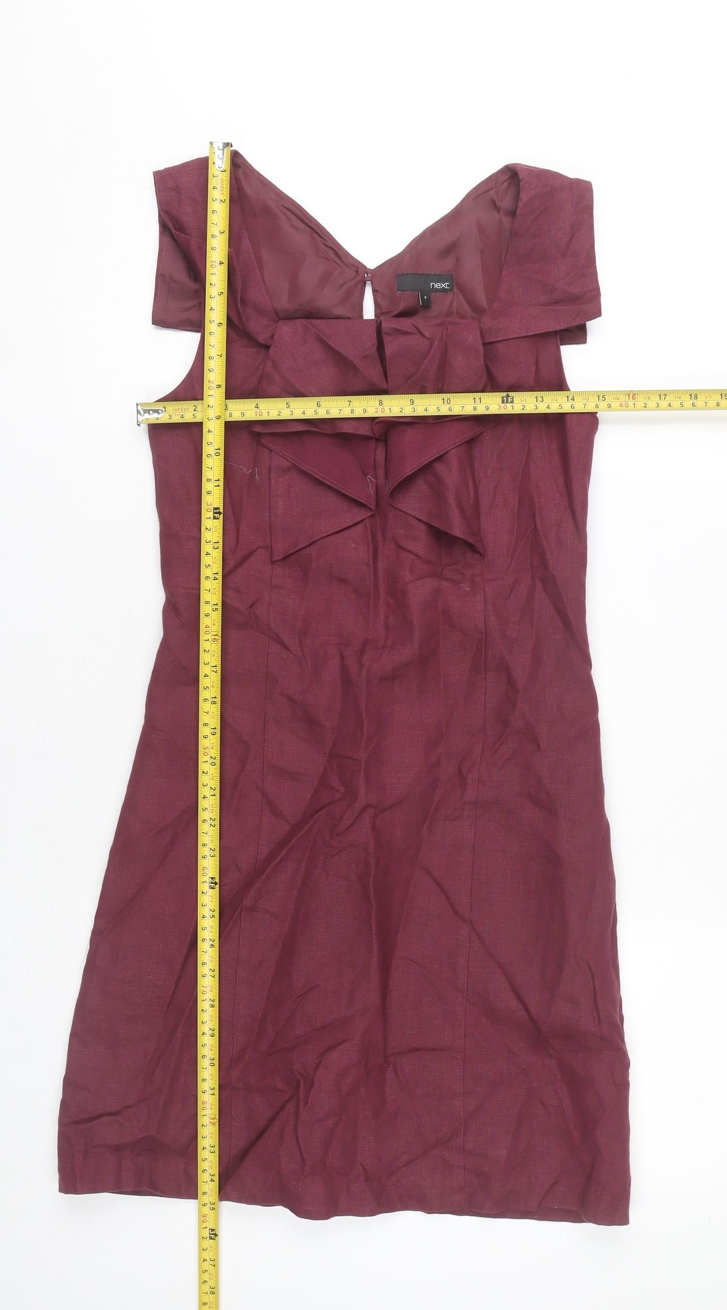 Next Women's Red Shift Dress, Size 8, Formal Knee Length