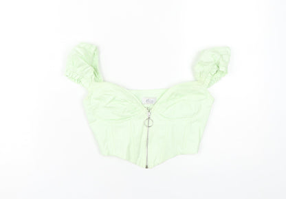 Womens UK Size 6 Oh Polly Green Cropped Cropped