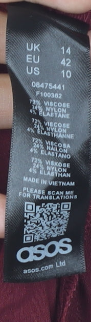 ASOS Women's Red Pencil Skirt Size 14