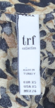 Womens UK Size XS Zara Multicoloured Basic Blouse