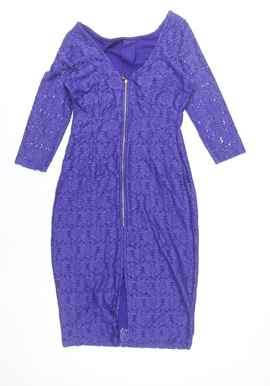 Dorothy Perkins Purple Sheath Dress, Size 12, Party Ready