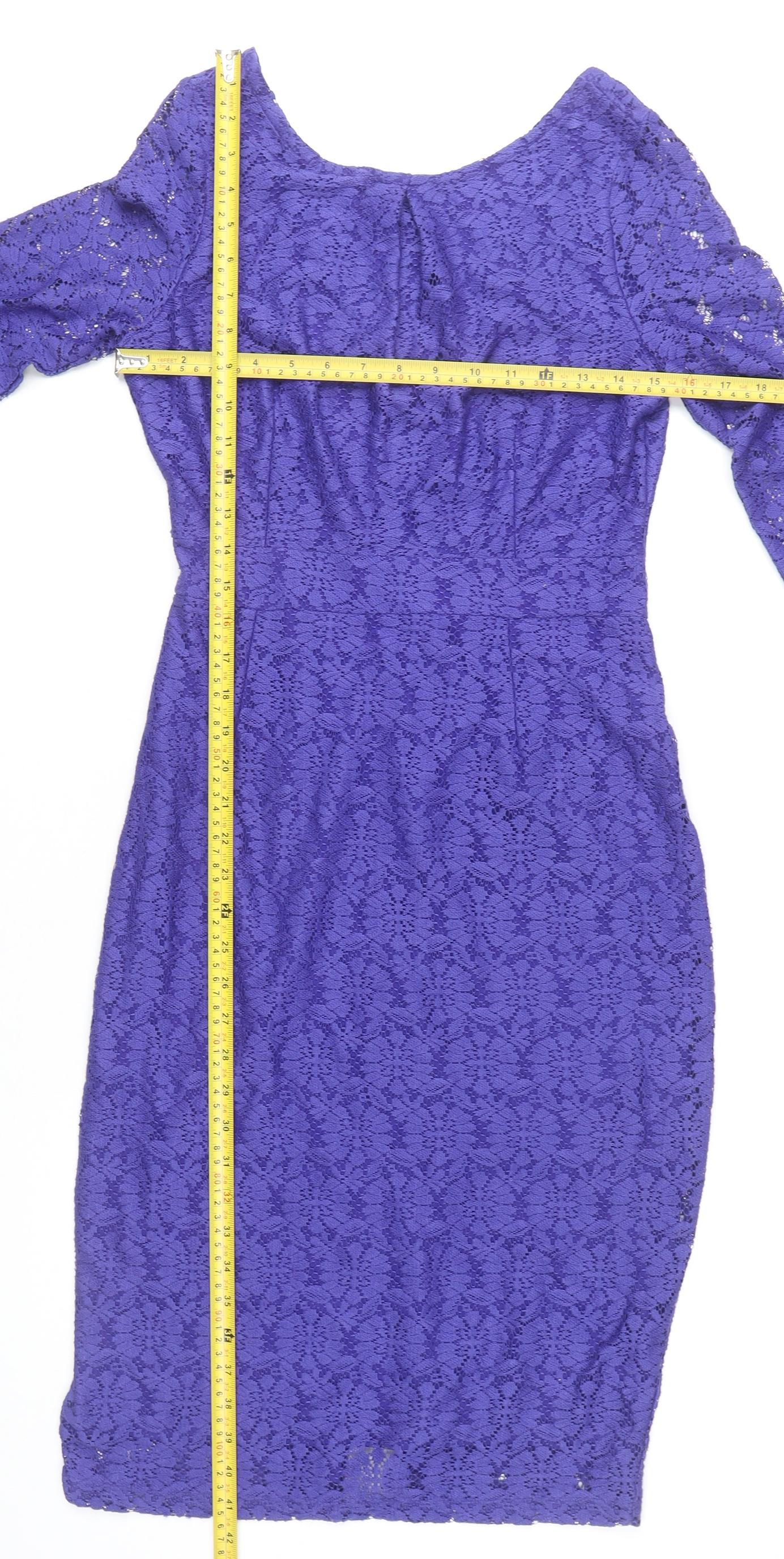 Dorothy Perkins Purple Sheath Dress, Size 12, Party Ready